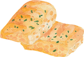 Watercolor Italian Food Focaccia